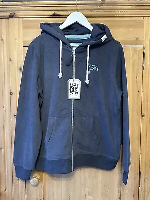 Lazy Jacks Ladies Washed Navy Full Zip Hoody Size 14 • £25