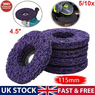 5/10Pcs 115mm 4.5  Poly Strip Disc Abrasive Wheel Paint Rust Removal For Grinder • £12.89