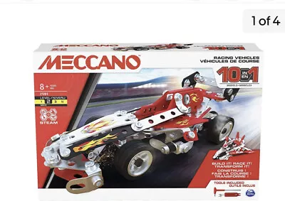 £24.99 • Buy Meccano, 10-in-1 Racing Vehicles STEM Model Building Kit With 225 Parts And Real