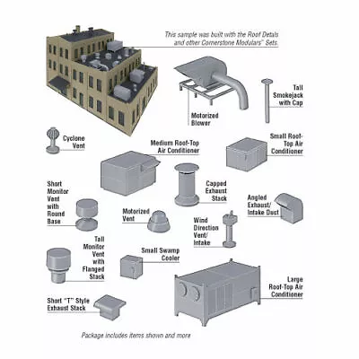 Walthers Cornerstone (N-Scale) 933-3286 ROOF Details Kit • $8.95