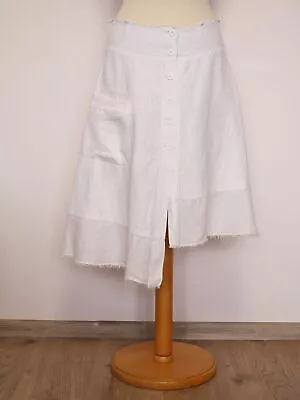 Ewa I Walla Weiss Linen Asymmetric Midi Skirt Size M • $213.04