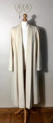 £69.99 • Buy Vintage Admyra London Cream Cashmere Wool Edge To Edge Oversized Coat Size S-VGC