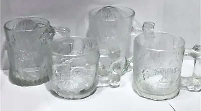 Vintage 1993 Flinstones McDonald’s Glass Mugs Complete Set Of 4 • $34