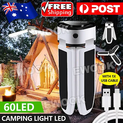 $15.50 • Buy Solar Camping Light LED Lantern Tent Lamp USB Rechargeable Outdoor Hiking Lights