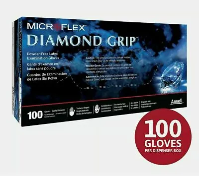 Microflex Diamond Grip Latex Gloves X-LARGE 10 Boxes Of 100 Ea 1000 Pcs Total • $113.99