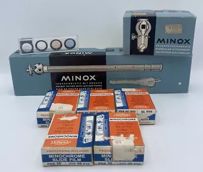 Minox Spy Camera Accessories Lot  Tripod - Binoculars Mount  5x Film  Lens • $139.99