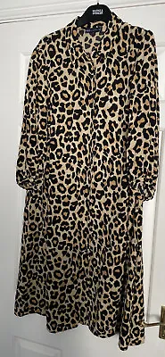 £8 • Buy Marks & Spencer Gorgeous Leopard Midi Dress Size 16