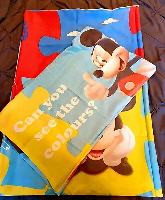 Disney Mickey Mouse Clubhouse Puzzled Single Rotary Reversible Duvet Set • £9