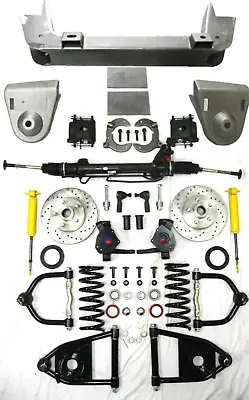 1936 1948 Chevy Car Mustang II Manual Front End Suspension Kit 2  Drop Slotted • $1409
