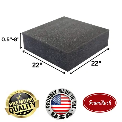 FoamRush  22  X 22  Charcoal High Density Upholstery Foam Wheelchair Cushion USA • $31.99