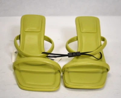 $46.99 • Buy Zara Leather Strappy Heel Sandal Sea Green Size US 6.5 EU 37
