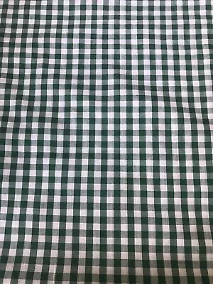 Vintage Gingham Lawn Fabric Green Cotton Blend 1/4  Check Dolls Quilt 2/3 Yd 44W • $7.88