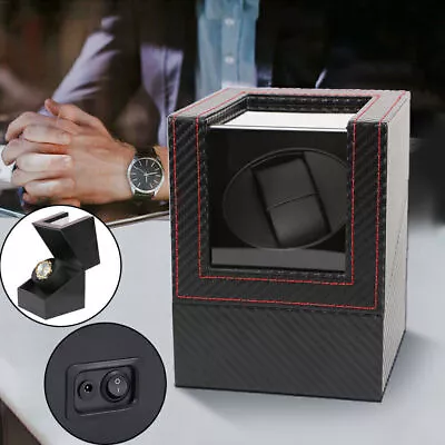 Automatic Single Watch Winder Wood Display Box AU Plug Luxury Case Low Decibel • $29.44