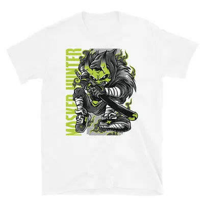 Masked Hunter Fantasy Monster Art Retro Classic Everyday Graphic T-Shirt • $19.99