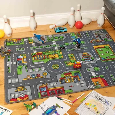 Kid's Road Play Mat Toy Cars Farm Activity Rug Children's Bedroom Nursery Game • £17.95