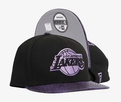 New Era Los Angeles Lakers Black 950 Purple Snake Visor Snapback Adjustable Hat • $39.99