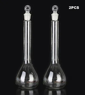 2pcs 100mL Borosilicate Glass Volumetric Flask With Stopper Free Shipping • $11.78