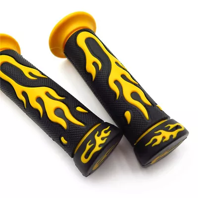 7/8  Yellow Flame Gel 22mm Hand Grips For YAMAHA FZR YZF 600 ATV JET SKI • $10.79