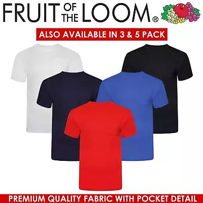 Mens T Shirt Heavy Cotton Short Sleeve Crew Neck Tee Shirts By Fruit Of The Loom • £3.99