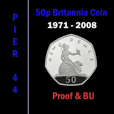 £19.75 • Buy Britannia 50p Fifty Pence Coins 1971-2008 **PROOF & BU ONLY** Select Year