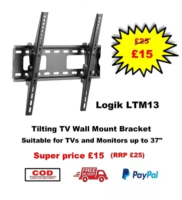 LOGIK LTM13 TV Wall Mount For TVs 26  To 37”. Max Weight 15Kg.  Now Only £15💥 • £15