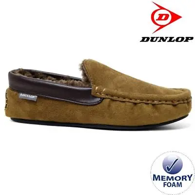 Mens Moccasins Slippers Loafers Memory Foam Sheepskin Fur Lined Winter Shoes Siz • £11.99