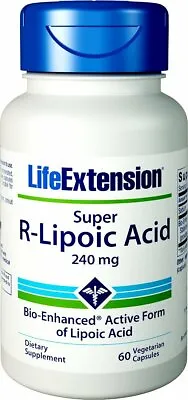 Life Extension Super R-Lipoic Acid 240mg Bio-Enhanced Active Form | 60 Capsules • £52.99