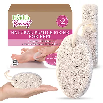 2pk Natural Pumice Stone For Feet | Hard Dead Skin Callus Remover Exfoliate Foot • £2.99