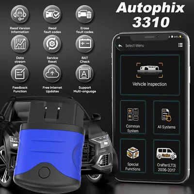 £44 • Buy For VW Car Fault OBD2 Scanner ABS SRS Full System Diagnostic Tool Battery Check