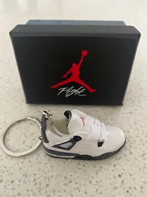 Nike Air Jordan 4 Retro-(white Cement)-3d Sneaker Keychain With Box • $15