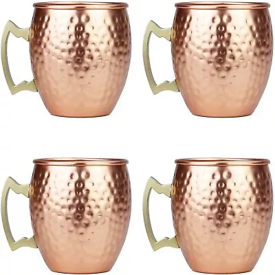 Moscow Mule Mugs Set Of 4Aluminum Hammered Handcrafted Cups For Cocktail Dri... • $29.42