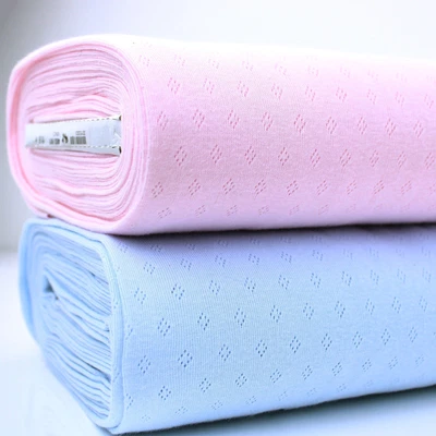 £0.99 • Buy Pointelle Diamond Cotton Jersey Soft Stretch Light Knitted Kids Women Fabric