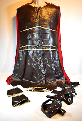 Men's Gladiator Costume Cape Body Armor Head & Arm Bands Faux Boots - Size L • $24.99