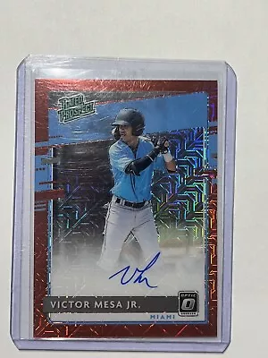 2020 Donruss Optic VICTOR MESA JR Rated Prospect Red Mojo Auto #'d 43/99- Miami • $4.99