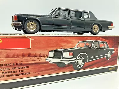 Vintage ZIL 115 Limousine In Black Boxed 1/43 CCCP Russian Made. Boxed & Mint. • £35