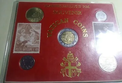 Vatican Coins Set - Various Years 5 Coins With 5 Stamps - Uncirculated • $14