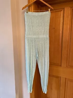 Ladies Melissa Odabash Pale Blue Beach Strapless Jumpsuit Size M • £20
