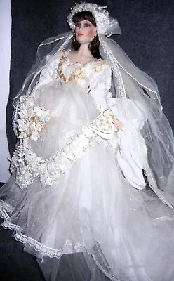 Porcelain Maryse Nicole Franklin Mint 22  Bride Doll Original Hangtag • $65