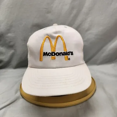 Vintage MCDONALD'S Snapback Baseball Hat Mesh Back Cap White • $31.99