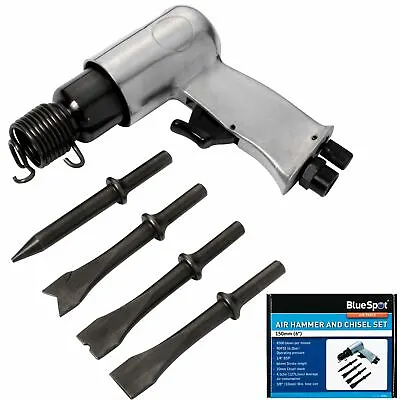 BlueSpot Air Hammer Chisel Set With 4 Chisels Compact Design Tool For Compressor • £16.79