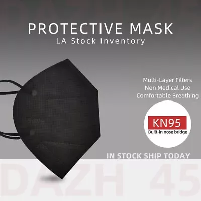 50/100Pcs Black KN95 Face Mask 5 Layer Disposable Respirator • $9.97