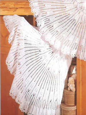 Crochet Pattern- Lovely Baby Crochet Shawl In Either 2 Or 3 Ply • £2.15