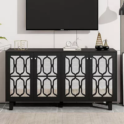 Cabinet Mirror Hollow-Carved TV Stand Multi-functional Console Table Storage • $318.99