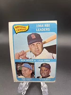 1965 Topps Set-Break # 6 1964 N.L. RBI Leaders - Boyer/Santo/ Willie Mays -*2518 • $6.99