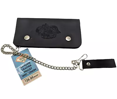 Motorcycle Black Live To Ride Ride To Live Leather Wallet W Removable Chain • $19.20