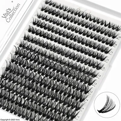 Cluster Lashes Individual Eyelashes 280Pcs C D Curl Extension False Mixed Length • £5.39