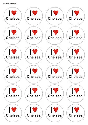 24x Precut Chelsea Football Birthday Edible Wafer Cupcake Cake Toppers 1376 • £2.25