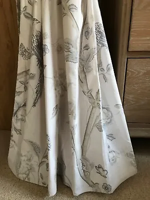 Laura Ashley Summer Palace Dove Grey Eyelet Curtains 88 X90 (223 X 228cm). Bird. • £84.99