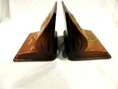 1945 Roseville Brown Freesia Book Ends #15 • $59.99