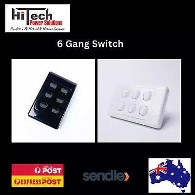 6 (six) Gang Black / White Light Switch Slim Wafer Slimline • $10